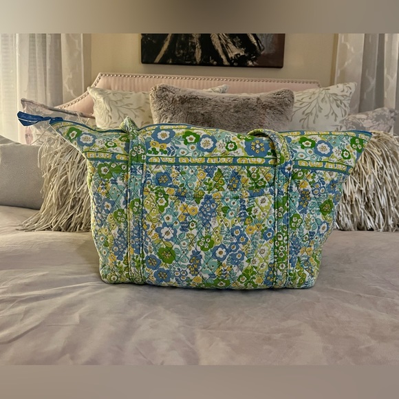 Vera Bradley Handbags - VERA BRADLEY English Meadow Miller Tote Yellow Blue Green Floral Quilted Zipper